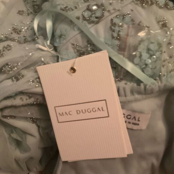 Mac Duggal 9212 Womens Embellished High Neck Cap Sleeve A Line Dress - Picture 15 of 16